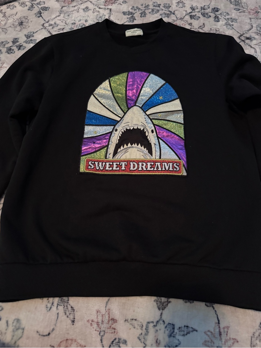 Saint Laurent Black Crewneck Sweatshirt